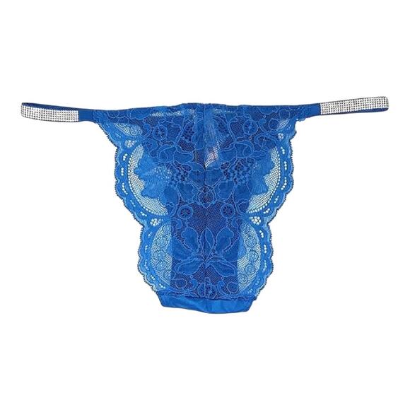 Victoria's Secret Very Sexy Bombshell Shine Cheeky Panty blue lace crystals XL - Picture 2 of 11